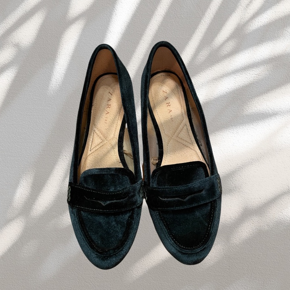 Zara velvet loafers, size 38 (US size 8.5)